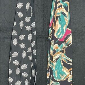 Vintage Black and Multicolor Patterned Ties
